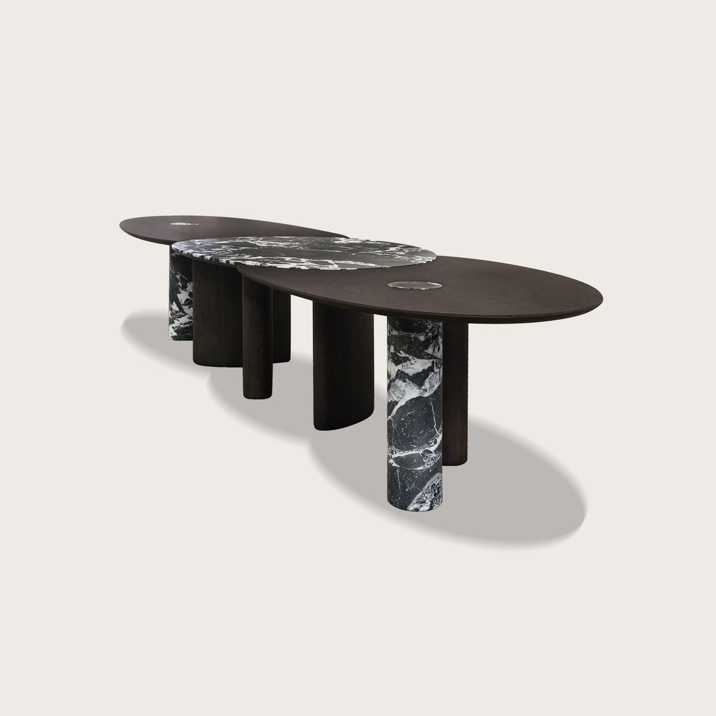 Xander Marble Dining Table - Oak Dining Table Raffine Truffle
