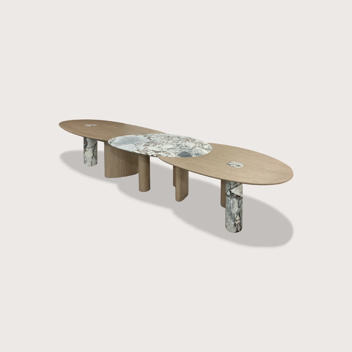 Xander Marble Dining Table - Oak Dining Table Raffine Oak