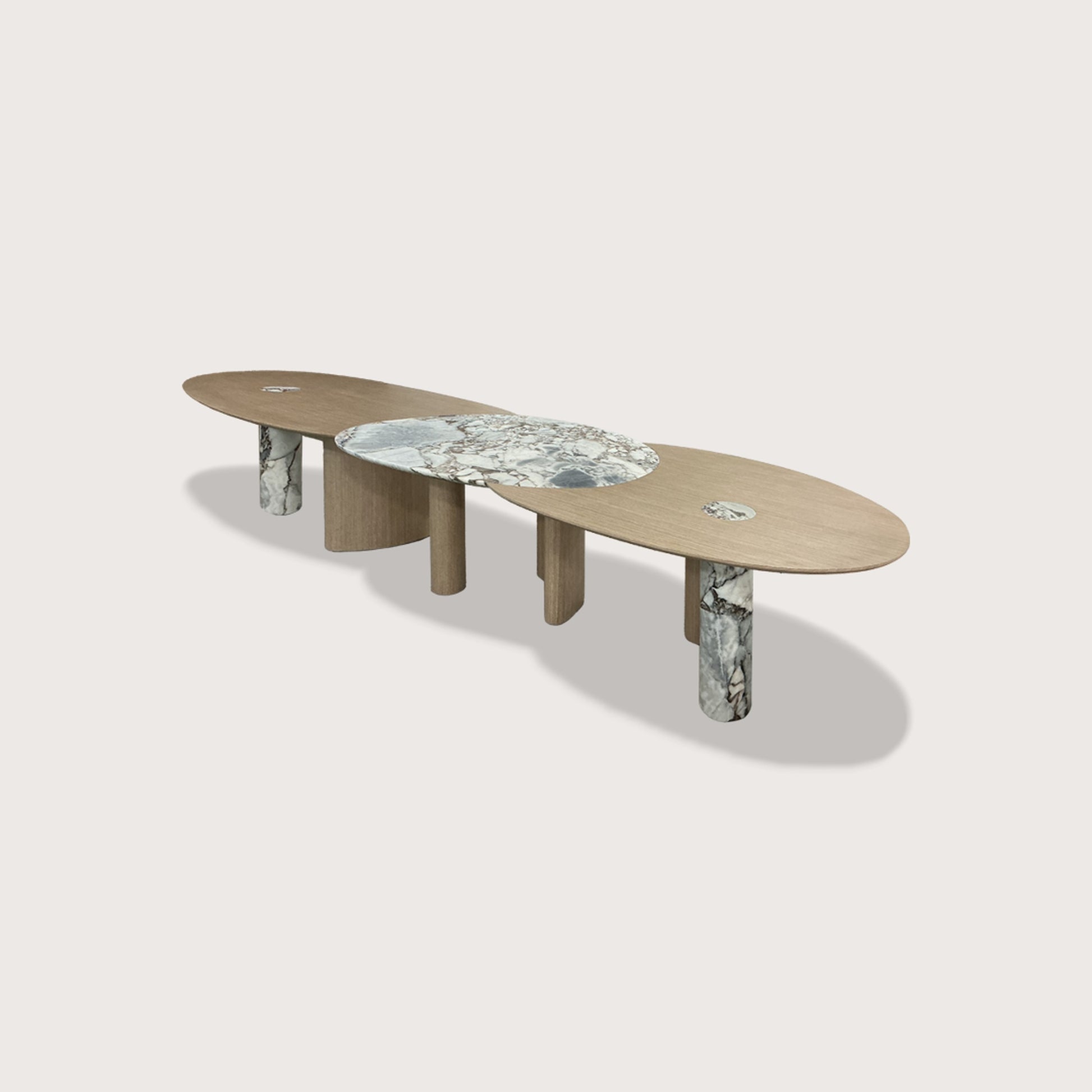 Xander Marble Dining Table - Oak Dining Table Raffine Oak