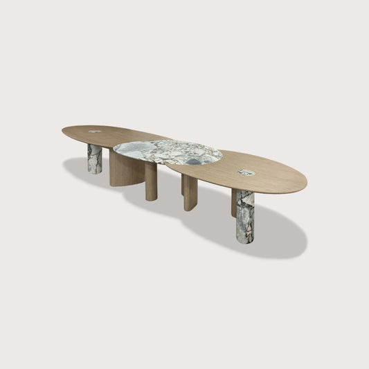 Xander Marble Dining Table Dining Table Raffine Oak