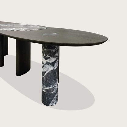 Xander Marble Dining Table - Truffle Dining Table Raffine