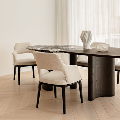 Xander Marble Dining Table - Truffle Dining Table Raffine