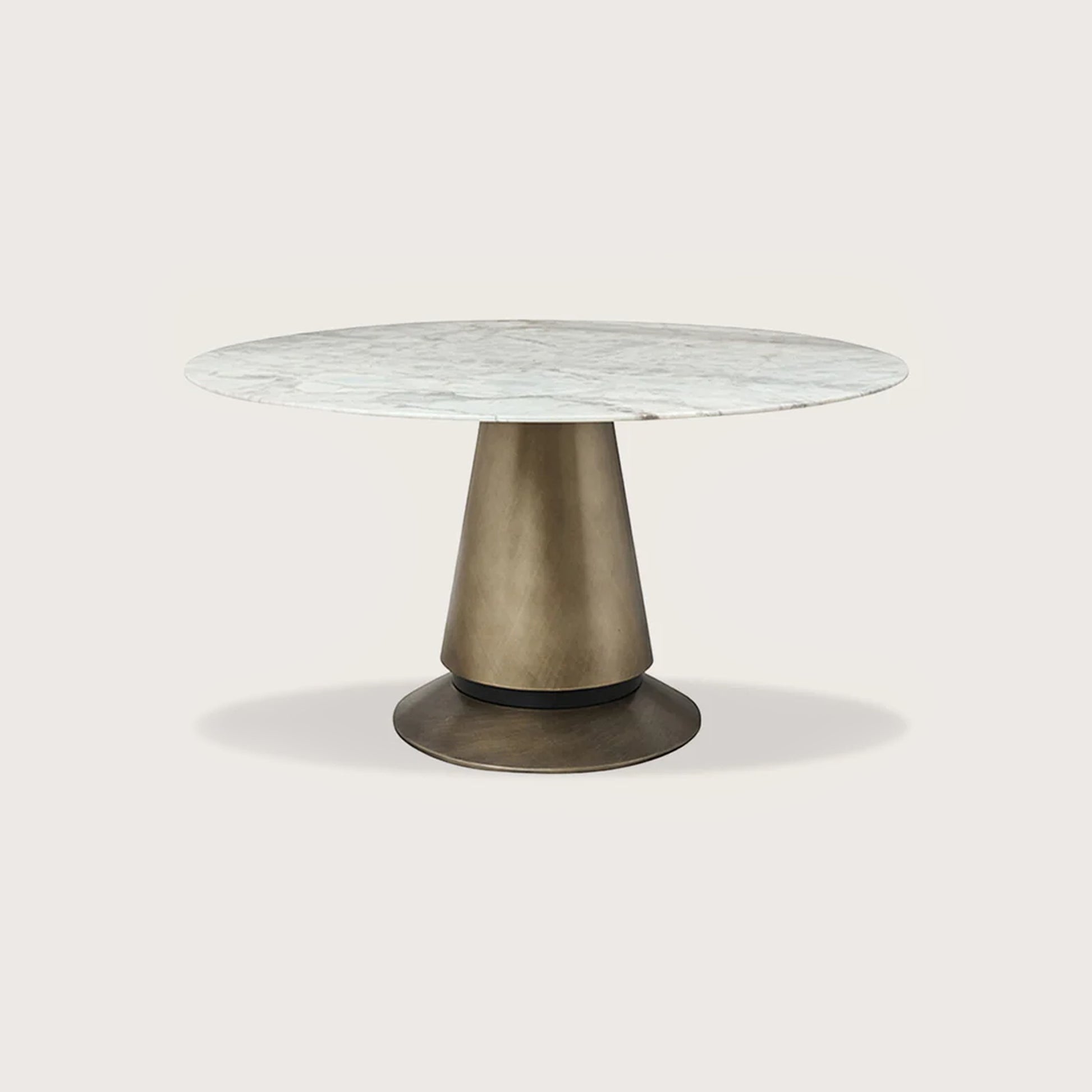 Yvette Round Marble Dining Table - Brass Dining Table Raffine Default Title