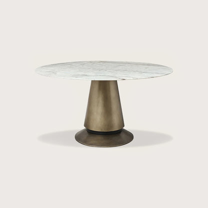 Yvette Round Marble Dining Table - Brass Dining Table Raffine Default Title