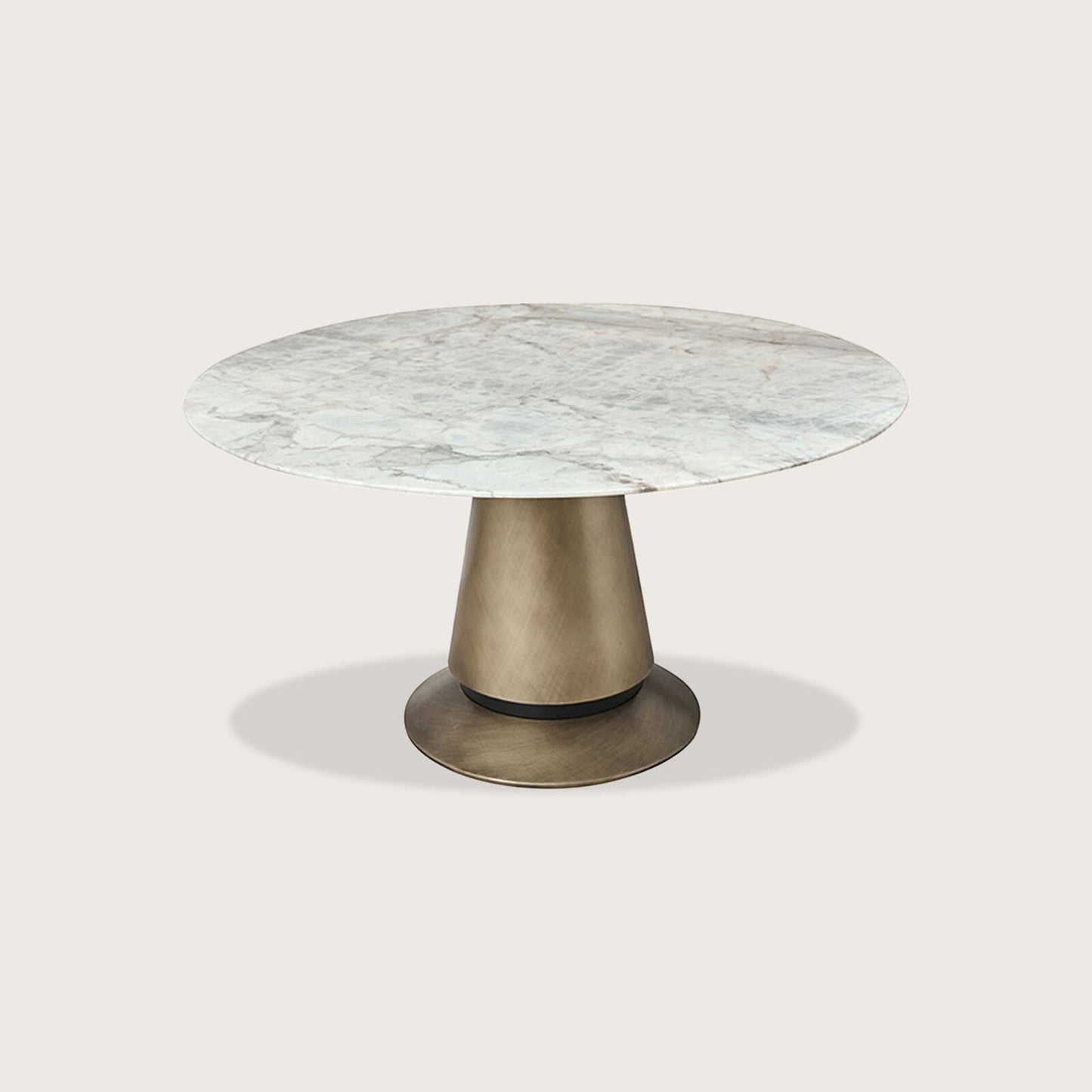 Yvette Round Marble Dining Table - Brass Dining Table Raffine